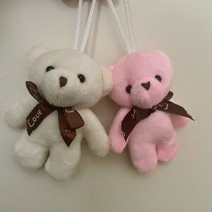Velvet plush bear bag charms
